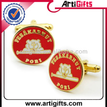 Gold plated cheap metal brand cufflinks